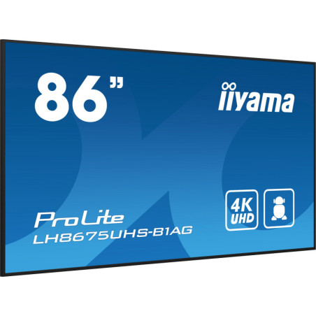 86" iiyama LH8675UHS-B1AG: IPS, 4K, 24 7, Android 11