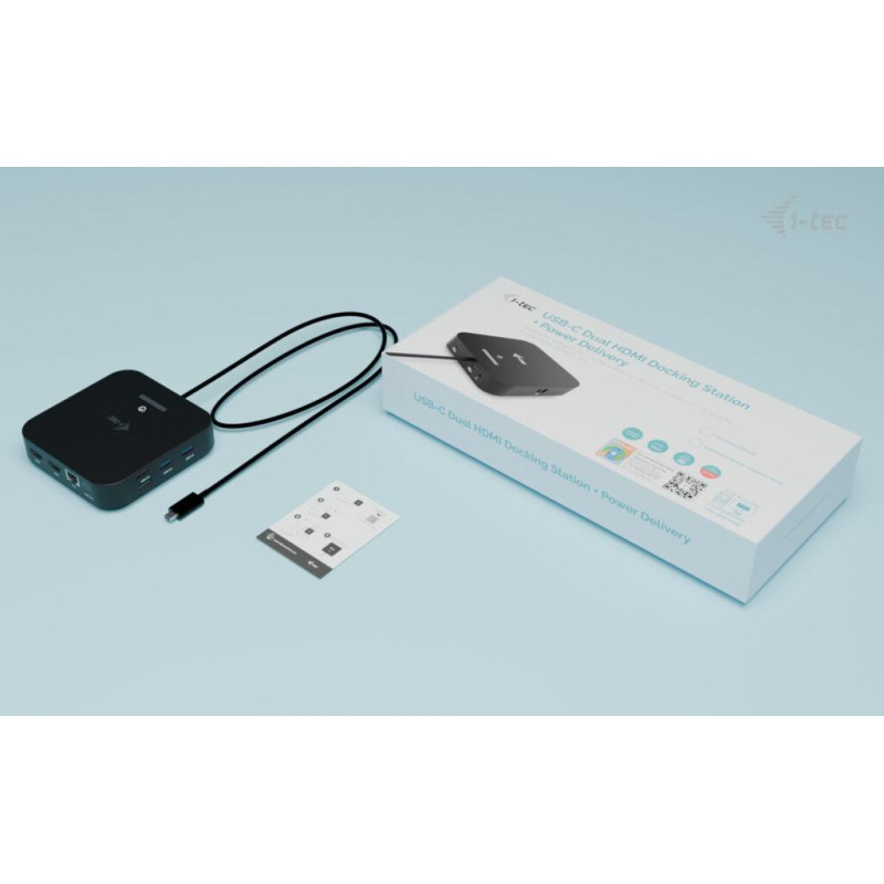 i-tec USB-C Dual HDMI Docking Station, Power Delivery 100W