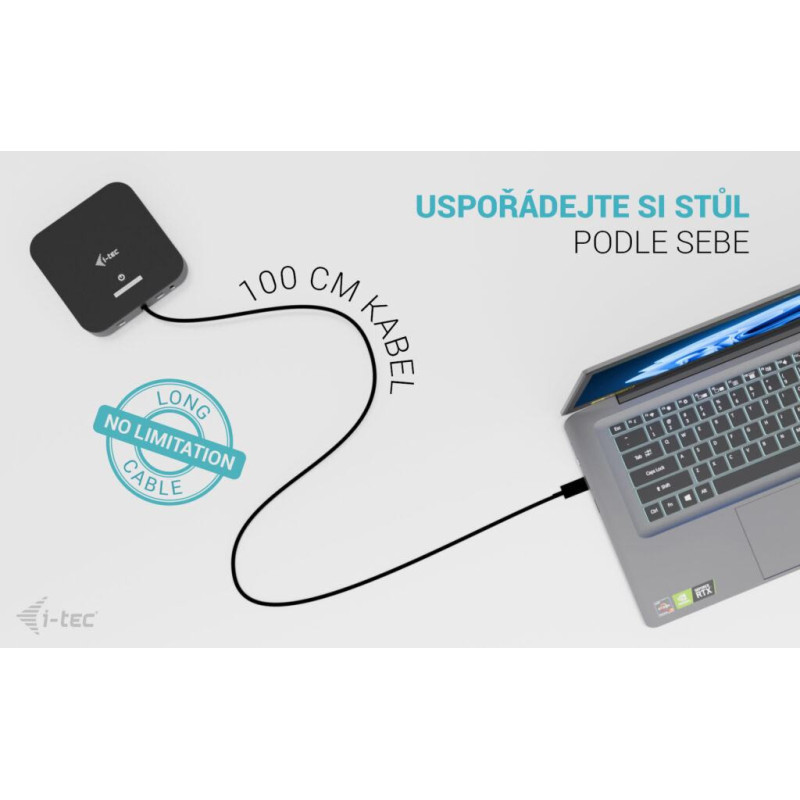 i-tec USB-C Dual HDMI Docking Station, Power Delivery 100W