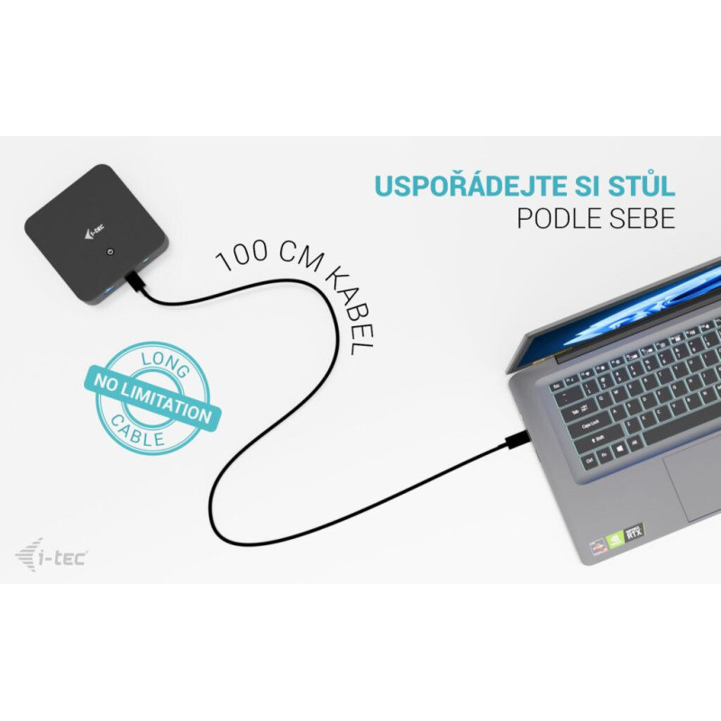 i-tec USB-C DP Dual HDMI Docking Station, Power Delivery 100W