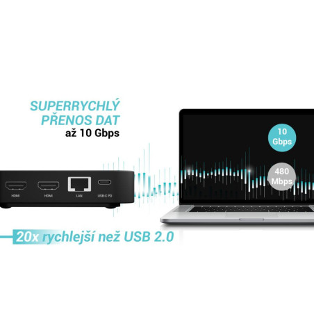 i-tec USB-C DP Dual HDMI Docking Station, Power Delivery 100W + i-tec Universal Charger 100W