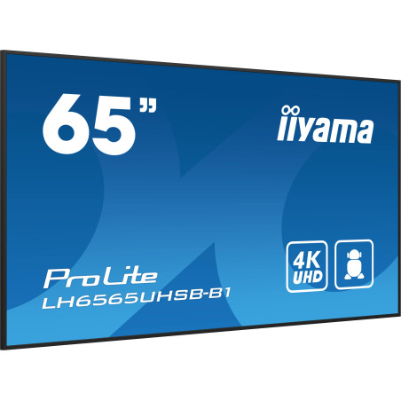 65" iiyama LH6565UHSB-B1: IPS, 4K UHD, Android, 24/7