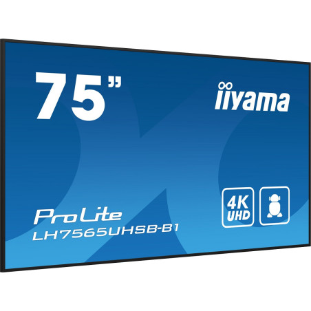 75" iiyama LH7565UHSB-B1: IPS, 4K UHD, Android, 24/7