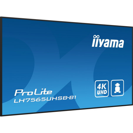 75" iiyama LH7565UHSB-B1: IPS, 4K UHD, Android, 24/7