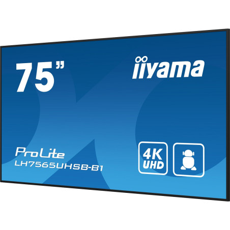 75" iiyama LH7565UHSB-B1: IPS, 4K UHD, Android, 24/7