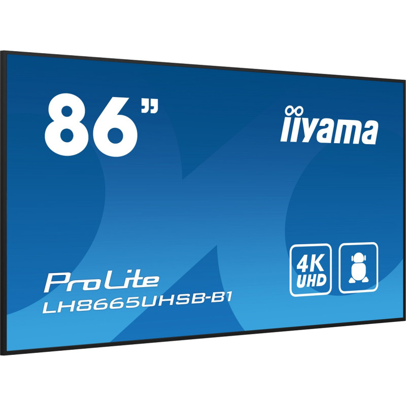 86" iiyama LH8665UHSB-B1: IPS, 4K UHD, Android, 24/7