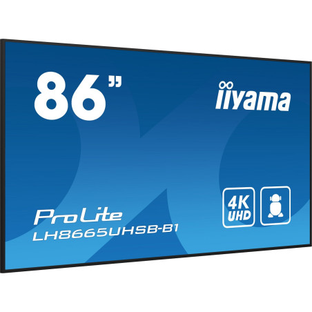 86" iiyama LH8665UHSB-B1: IPS, 4K UHD, Android, 24/7