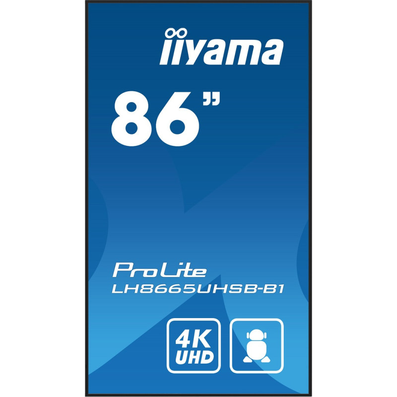 86" iiyama LH8665UHSB-B1: IPS, 4K UHD, Android, 24/7