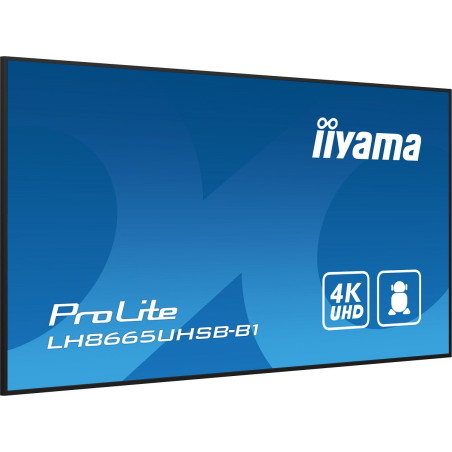 86" iiyama LH8665UHSB-B1: IPS, 4K UHD, Android, 24/7