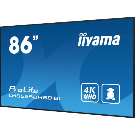 86" iiyama LH8665UHSB-B1: IPS, 4K UHD, Android, 24/7