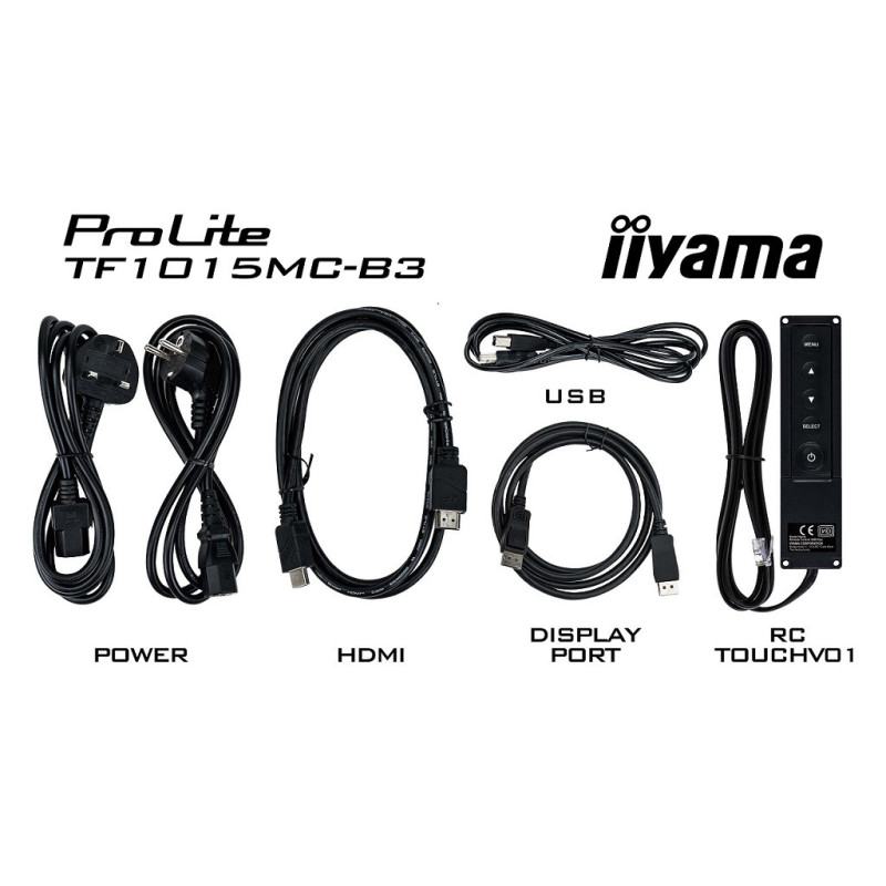 10" iiyama TF1015MC-B3: WXGA, 10P, VGA, HDMI, DP