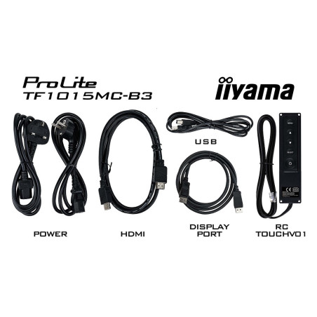 10" iiyama TF1015MC-B3: WXGA, 10P, VGA, HDMI, DP