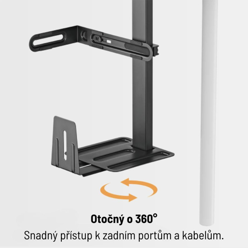 Držiak na PC Brateck CPB-25 pod stolnú dosku výsuvný otočný