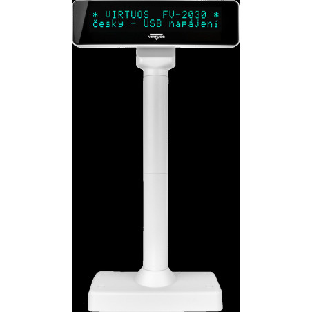VFD zák.displej FV-2030W 2x20, 9mm, USB, biely