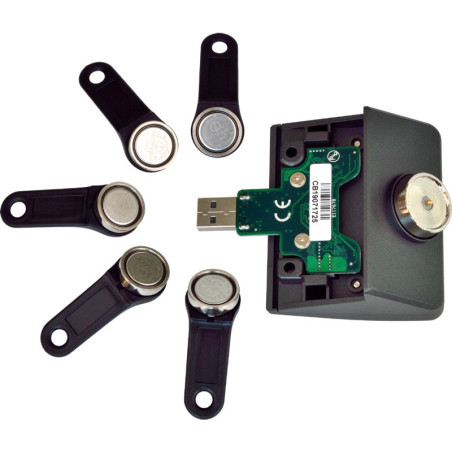 Čítačka iButtonov pre XPOS + 5 kľúčov, USB, šedá