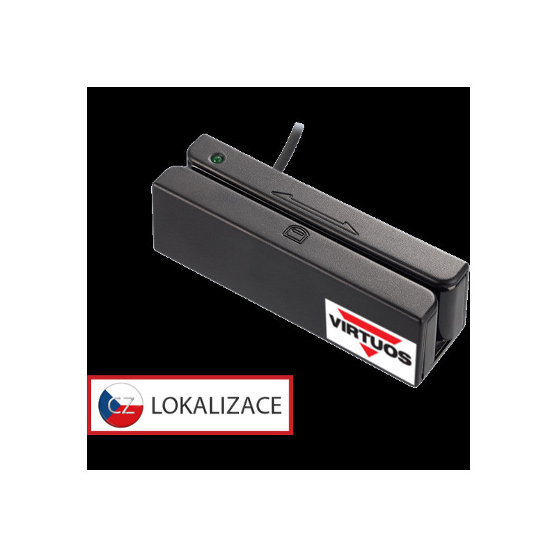 Trojstopová čítačka magnetických kariet MSR-100A, USB-COM, čierna