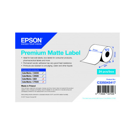 Premium Matte Label Cont.R, 51mm x 35m