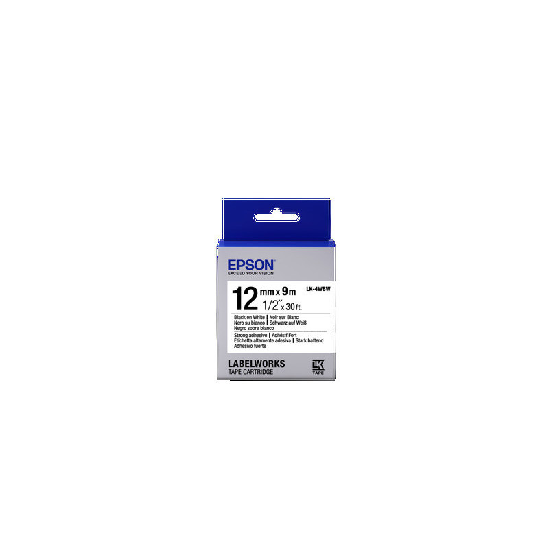 Epson Label Cartridge LK-4WBW, čierna/biela 12mm