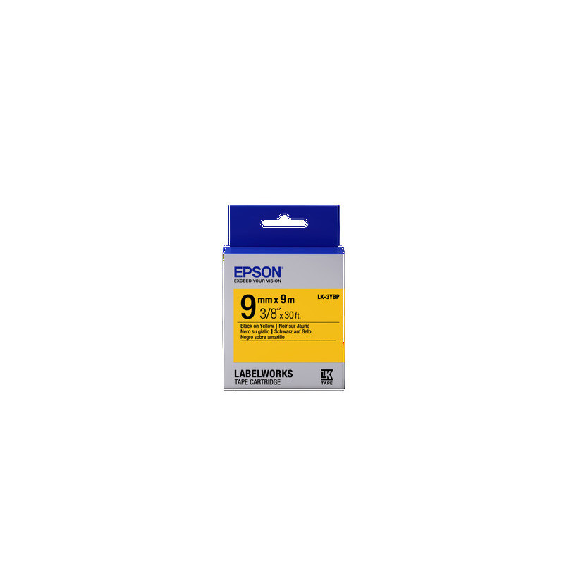 Epson Label Cartridge Pastel LK-3YBP Black/Yellow 9mm (9m)