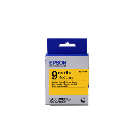 Epson Label Cartridge Pastel LK-3YBP Black/Yellow 9mm (9m)