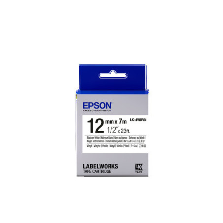 Epson Label Cartridge Vinyl LK-4WBVN Black/White 12mm (7 metrov)