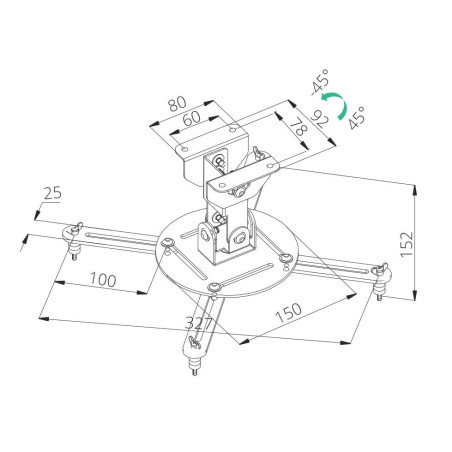 TB Projector mount ceiling TB-M51 10kg 15,2cm