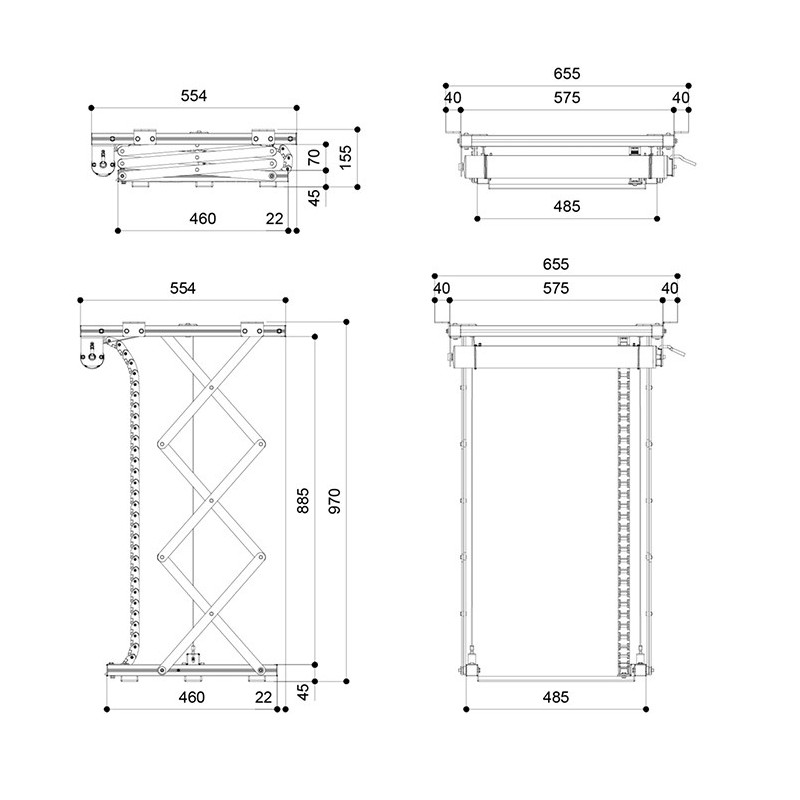Vogel|s PPL 2100, výťah na projektor do 35 kg, zdvih 81,5 cm