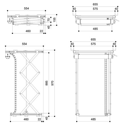 Vogel|s PPL 2100, výťah na projektor do 35 kg, zdvih 81,5 cm