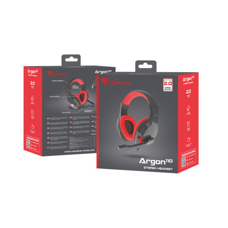 Herné stereo slúchadlá Genesis Argon 110, čierno-červené, 2x jack