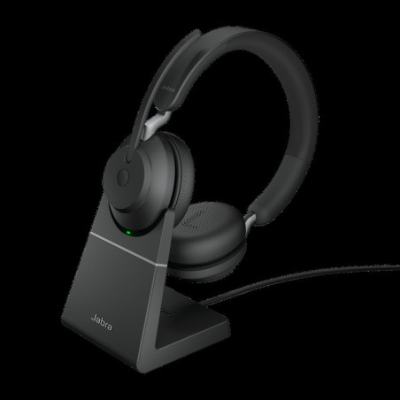 Jabra Evolve2 65/Stereo/USB-C/BT/Bezdrať/Stand/Čierna