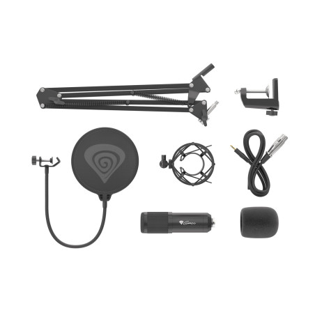 Streamovací mikrofón Genesis Radium 300, XLR, kardioidná polarizácia, ohybné rameno, pop-filter