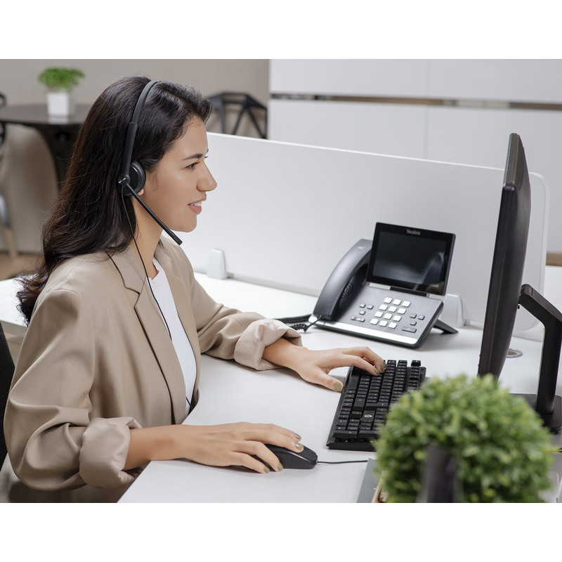 Yealink YHS34 Lite Dual náhlavná súprava na obe uši s QD-RJ9 konektormi