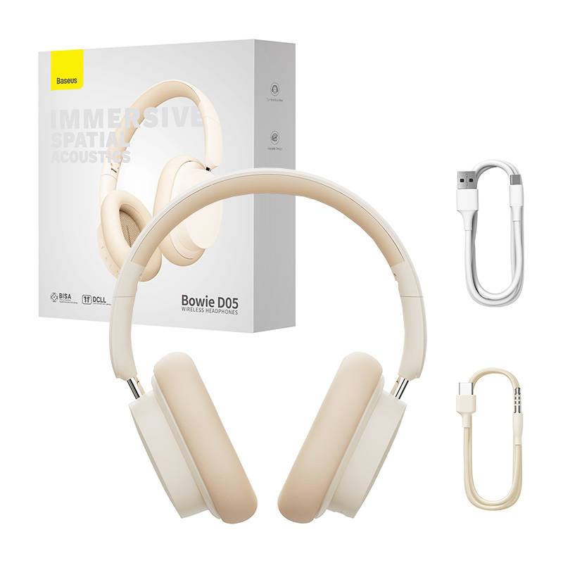 Baseus Bowie D05/USB-C/Drôt/BT/Bezdrôt/Biela