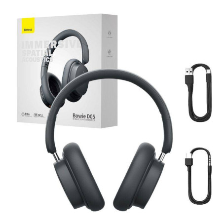 Baseus Bowie D05/USB-C/Drôt/BT/Bezdrôt/Šedá