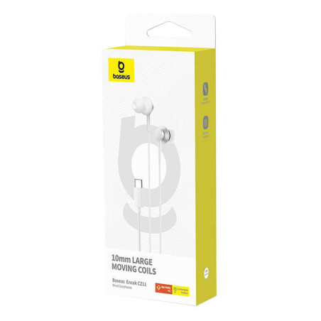 Baseus Encok CZ11/USB-C/Drôt/Biela
