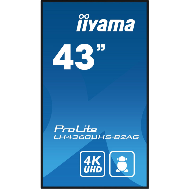 43" iiyamaLH4360UHS-B2AG:VA,4K UHD,Android,24/7