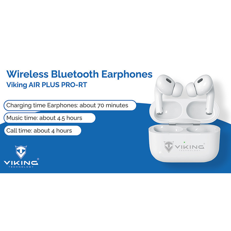 Bezdrôtové Bluetooth slúchadlá Viking AIR PLUS/ANC/BT/Bezdrôt/Biela