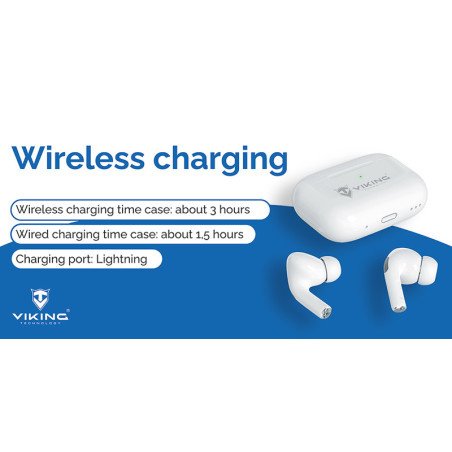 Bezdrôtové Bluetooth slúchadlá Viking AIR PLUS/ANC/BT/Bezdrôt/Biela