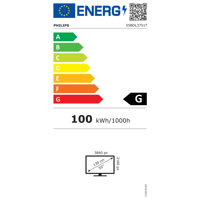 55" D- LED Philips 55BDL3751T-UHD, 450c, PCap, 24/7