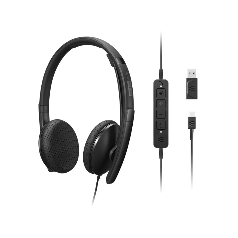 Lenovo Wired VoIP Headset (Teams)/USB-A/C/MS/Čierna