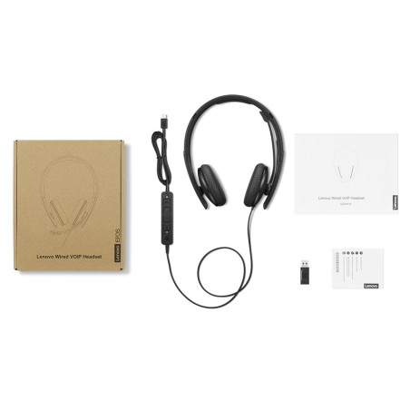 Lenovo Wired VoIP Headset (Teams)/USB-A/C/MS/Čierna