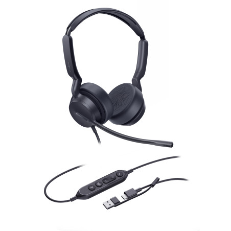 Yealink UH42 Dual UC USB-C/A, drôtová náhlavná