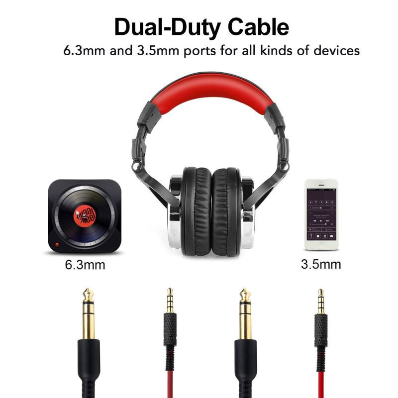 OneOdio Pro-10 DJ/Jack/Červená