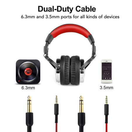 OneOdio Pro-10 DJ/Jack/Červená