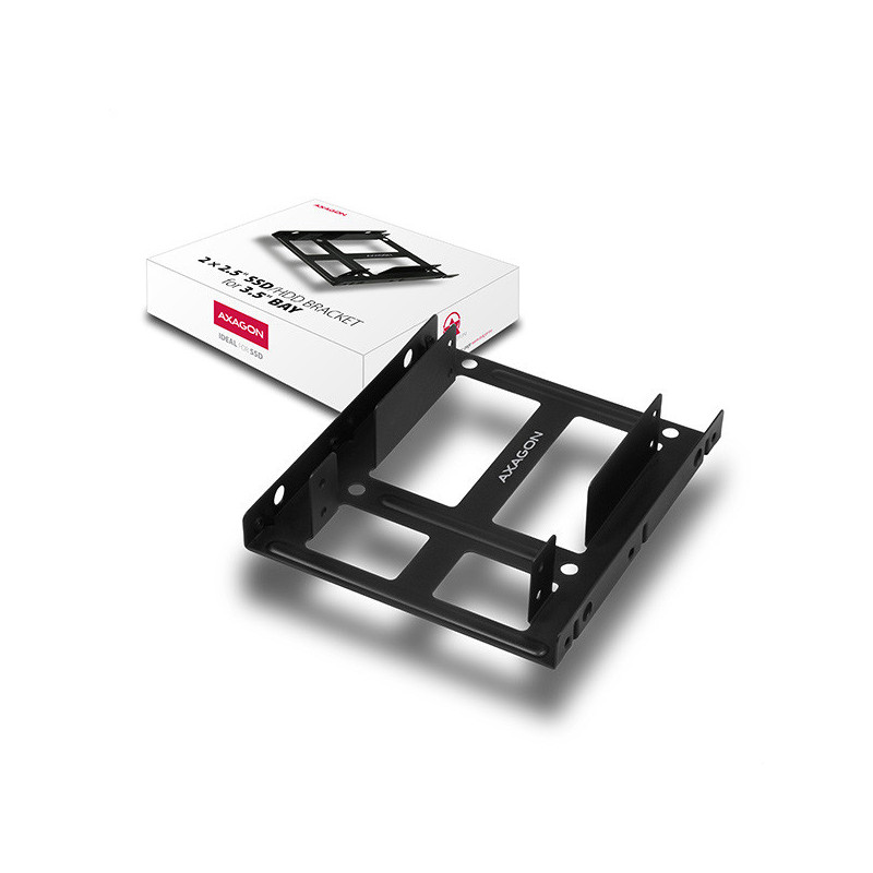 AXAGON RHD-225, kovový rámček pre 2x 2.5" HDD/SSD do 3.5" pozície, montáž ventilátora