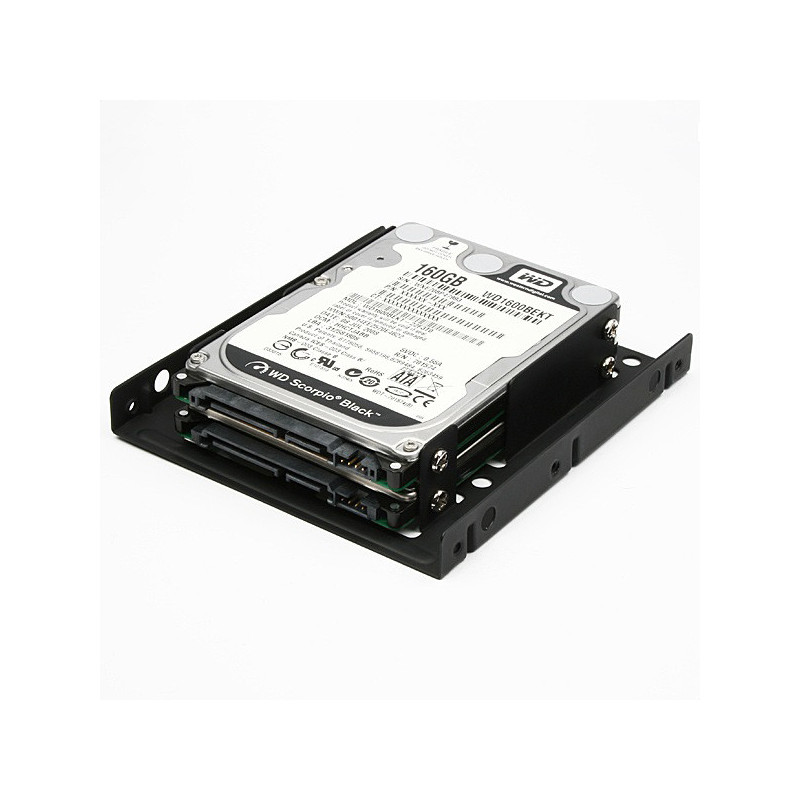 AXAGON RHD-225, kovový rámček pre 2x 2.5" HDD/SSD do 3.5" pozície, montáž ventilátora