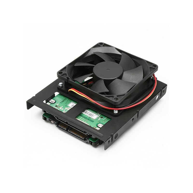 AXAGON RHD-225, kovový rámček pre 2x 2.5" HDD/SSD do 3.5" pozície, montáž ventilátora
