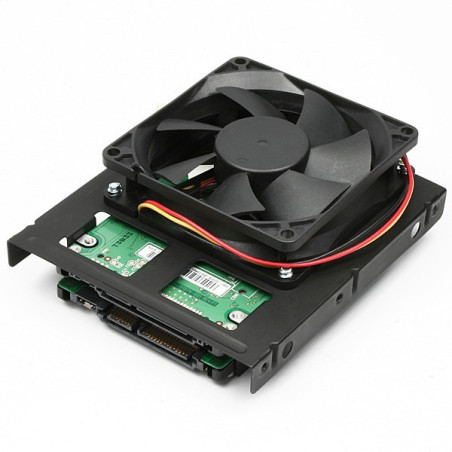 AXAGON RHD-225, kovový rámček pre 2x 2.5" HDD/SSD do 3.5" pozície, montáž ventilátora