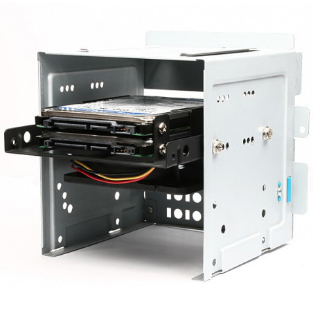 AXAGON RHD-225, kovový rámček pre 2x 2.5" HDD/SSD do 3.5" pozície, montáž ventilátora