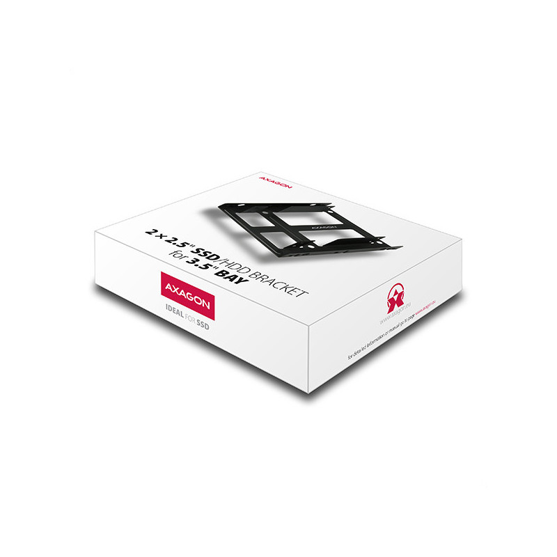 AXAGON RHD-225, kovový rámček pre 2x 2.5" HDD/SSD do 3.5" pozície, montáž ventilátora